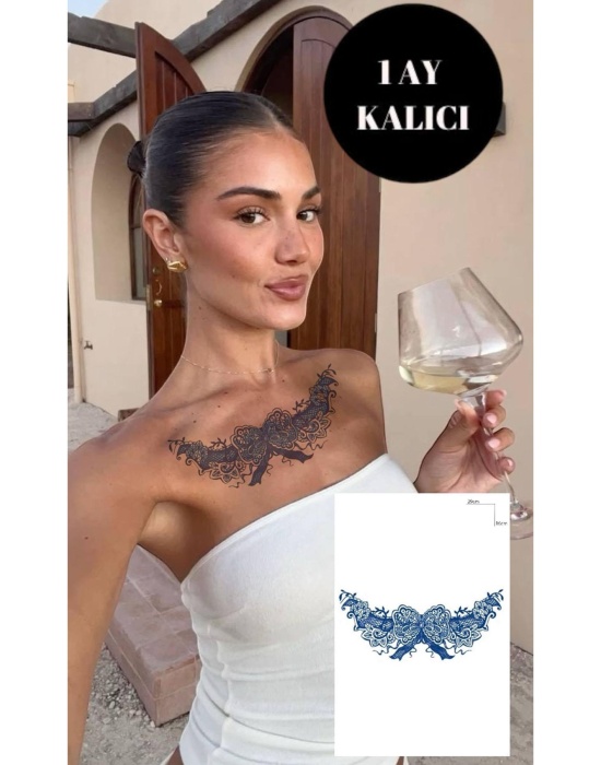 Kurdele Figürlü 12 Saat Sonra Kararan Geçici Dövme Tattoo