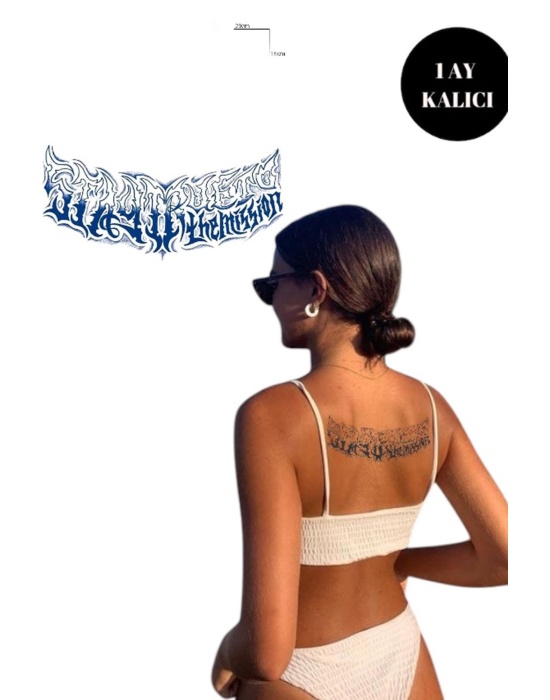 Yazı Detaylı Figürlü 12 Saat Sonra Kararan Geçici Dövme Tattoo