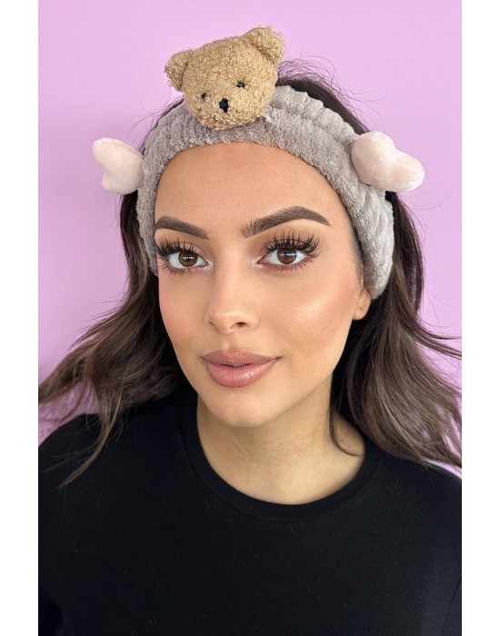 Kahve Renk Ayıcık Figürlü Peluş Saç Bandı