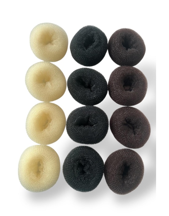 12li Karışık Renk Sünger Topuz Tokası Set