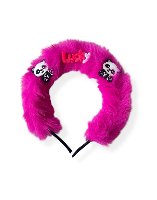 Pembe Renk Panda Figürlü Peluş Taç