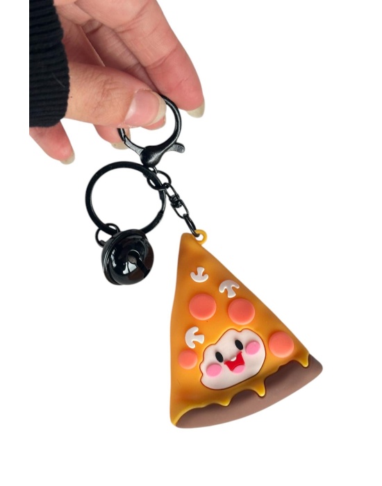 Karışık Renk Pizza Figürlü Anahtarlık