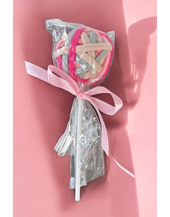 Karışık Renk Lolipop Figürlü Lastik Toka Set