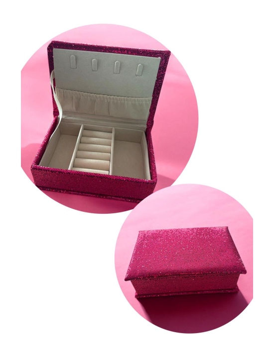 Pembe Renk Sim Detaylı Takı Kutusu