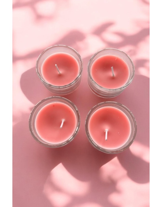 4lü Pembe Renk Kokulu Mum