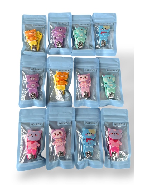 12li Karışık Renk Karışık Figürlü Tırnak Makası/Anahtarlık Set