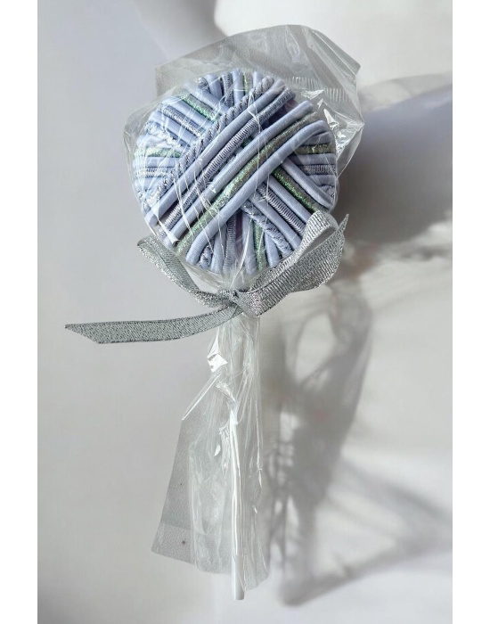 Beyaz Ve Gri Renk Lolipop Figürlü Lastik Toka Set