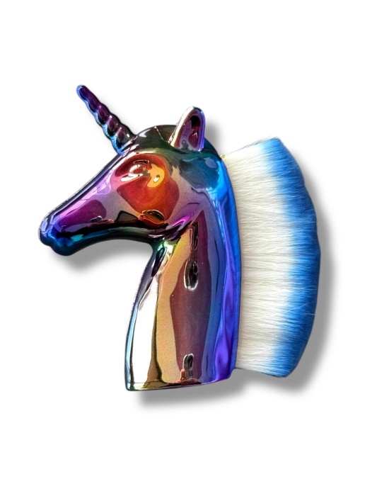 Karışık Renk Unicorn Figürlü Allık/Makyaj Fırçası