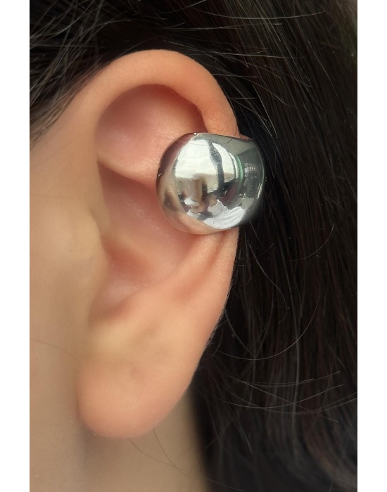 Gümüş Renk Metal Ear Cuff (Tek)