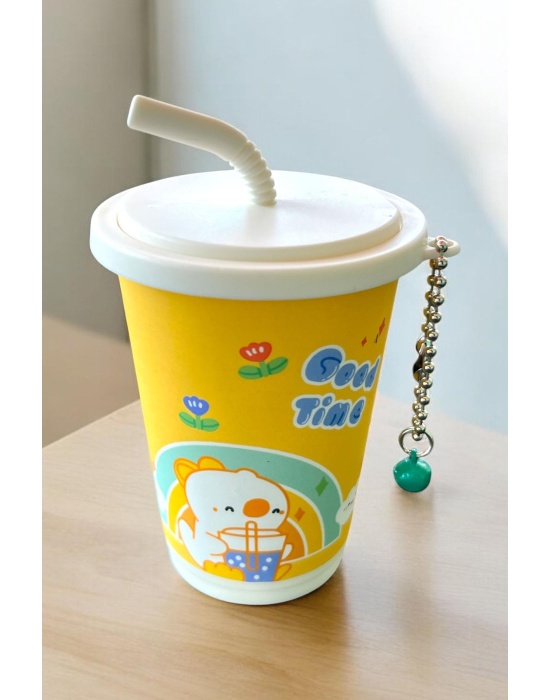 Sarı Renk Milkshake Figürlü Anahtarlık Detaylı Kutulu Islak Mendil