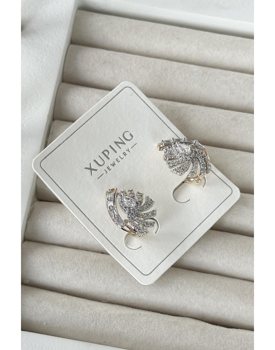 Altın Renk Taş Detaylı Çelik Xuping Küpe (Çift)