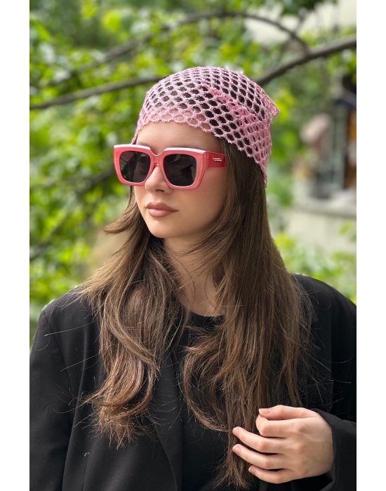Pembe Renk Simli Fular