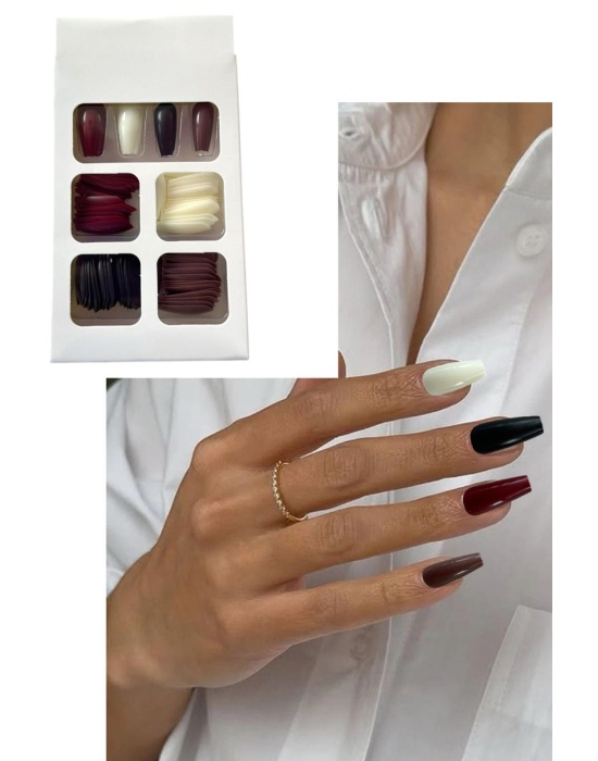 Karışık Renk Takma Tırnak Set