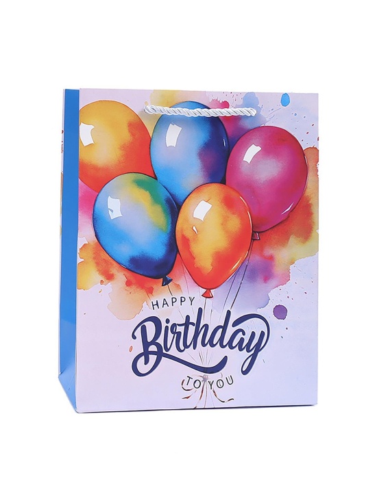 Karışık Renk Balon Figürlü Karton Çanta