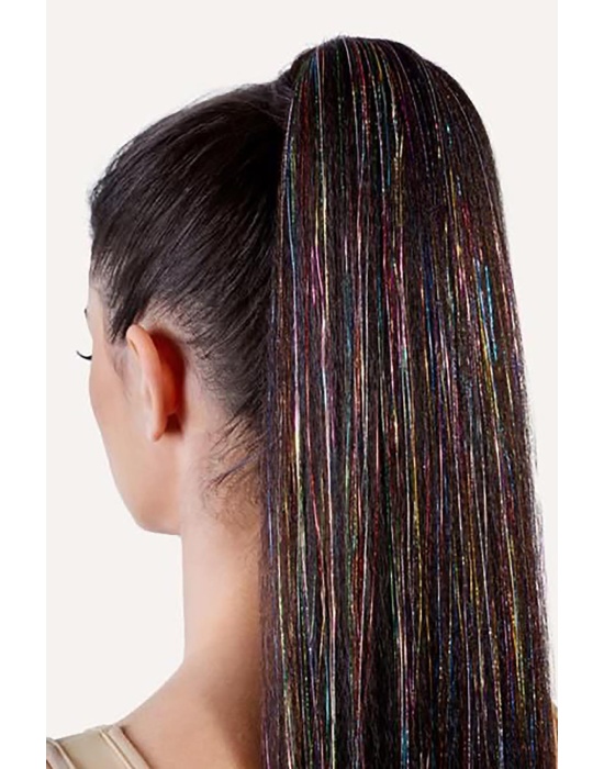 Karışık Renk Yan Postiş Hair Tinsel Shiny Hair (50 Cm)