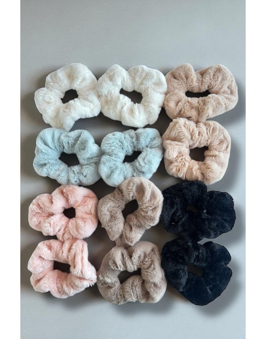 12li Karışık Renk Peluş Simit Toka Set
