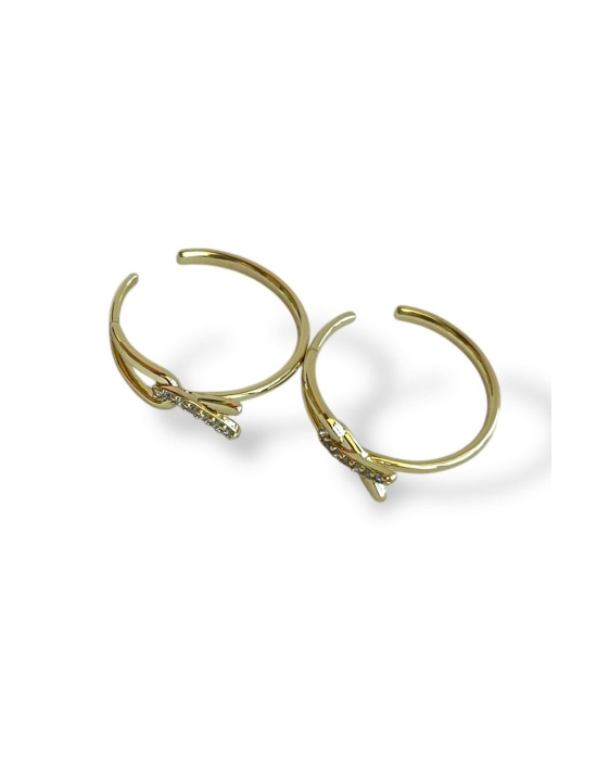 Altın Renk Taş Detaylı Çelik Xuping Ear Cuff (Çift)