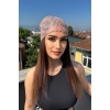 Pudra Pembe Renk Simli Fular