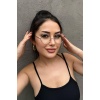 Gümüş Renk Şeffaf Yuvarlak Kadın Gözlük