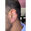 Siyah Renk Sıkıştırmalı Ear Cuff Unisex Halka Küpe (Çift)