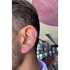 Gümüş Renk Sıkıştırmalı Ear Cuff Unisex Halka Küpe (Çift)
