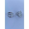 Gümüş Renk Halka Ear Cuff (Çift)
