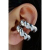 Gümüş Renk Burgu Figürlü Ear Cuff (Çift)