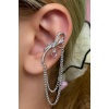 Gümüş Renk Kurdele Figürlü Ear Cuff Küpe (Tek)