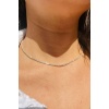 Gümüş Renk Taş Detaylı Choker Kolye