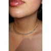 Altın Renk Taş Detaylı Choker Kolye
