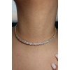 Altın Renk Taş Detaylı Choker Kolye