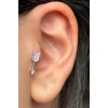 Gümüş Renk Ok Figürlü Çelik Tragus/Kıkırdak Küpe/Piercing (Tek)