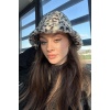 Leopar Desenli Peluş Şapka