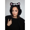 Siyah Renk Kedi Figürlü Peluş Kulaklık