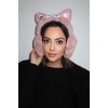 Koyu Pembe Renk Kedi Figürlü Peluş Kulaklık