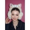 Krem Renk Kedi Figürlü Peluş Kulaklık
