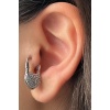 Gümüş Renk Kilit Figürlü Taş Detaylı Cerrahi Çelik Halka Tragus/Kıkırdak Küpe/Piercing (Tek)