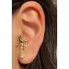 Altın Renk Ay Figürlü Çelik Tragus/Kıkırdak Küpe/Piercing (Tek)