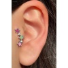Gümüş Renk Yıldız Figürlü Çelik Tragus/Kıkırdak Küpe/Piercing (Tek)