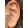 Gümüş Renk Kalp Figürlü Çelik Tragus/Kıkırdak Küpe/Piercing (Tek)