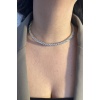 Altın Renk Kalp Figürlü Taş Detaylı Choker Kolye