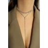 Altın Renk 3 Sıra Taş Detaylı Choker Kolye/ Vücut Aksesuarı