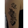 Geçici Silah Ve Çiçek Figürlü Dövme Tattoo