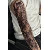 Geçici Baykuş Ve Kuru Kafa Figürlü Dövme Tattoo