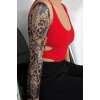 Geçici Kuru Kafa Ve Çiçek Figürlü Dövme Tattoo
