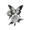 Geçici Kelebek Ve Gül Figürlü Dövme Tattoo