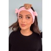 Pembe Renk Ayıcık Figürlü Peluş Saç Bandı