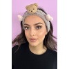 Kahve Renk Ayıcık Figürlü Peluş Saç Bandı