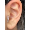 Gümüş Renk Yıldız Figürlü Çelik Tragus/Kıkırdak Küpe/Piercing (Tek)