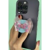 Mavi Ve Pembe Renk Kurdele Figürlü 3D Telefon Tutacağı